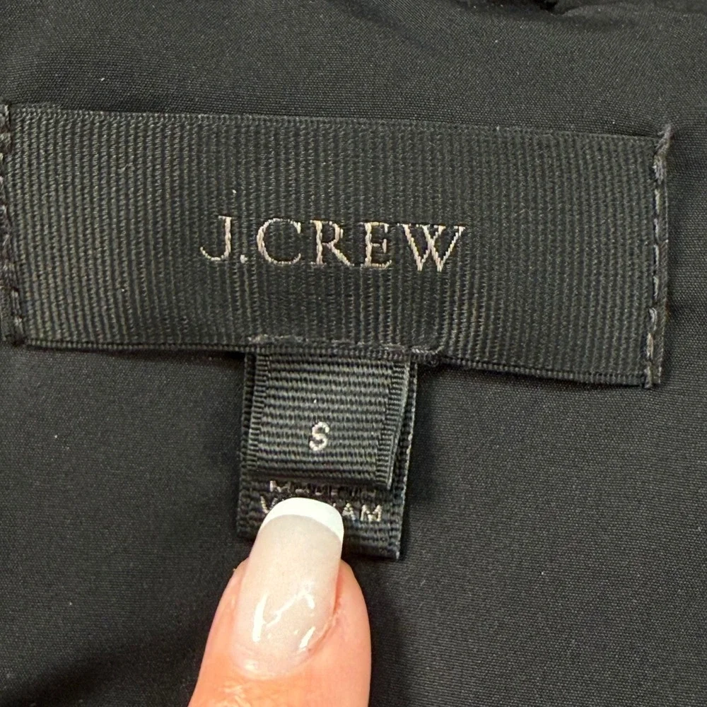 J. Crew Down Puffer Vest Black Women's Size Small Cabincore Fall Vibes